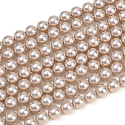 Frosted Glass Pearl Beads Strands GLAA-A044-08A-12-1