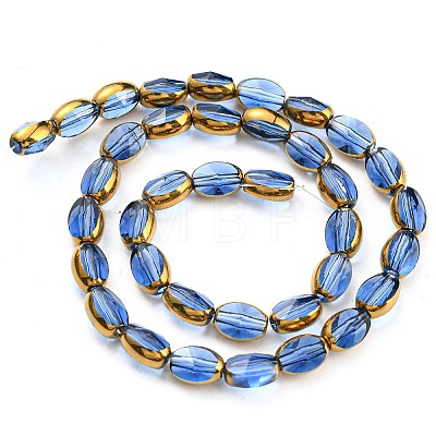Electroplate Transparent Glass Beads Strands EGLA-G037-03A-HP04-1