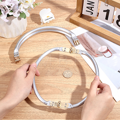 2Pcs 2 Styles Aluminum Purse Handle Frames PURS-BBC0001-11A-1