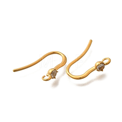 304 Stainless Steel Rhinestone Earring Hooks STAS-D310-01G-04-1