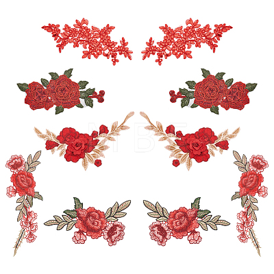 5 Pairs 5 Style 3D Flower Appliques DIY-WR0003-83-1