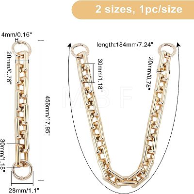 CHGCRAFT 2Pcs 2 Style Acrylic Chain Purse Bag Handle FIND-CA0002-53LG-1