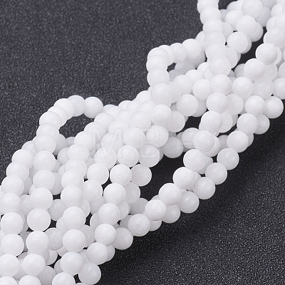 Natural White Jade Beads Strands GSR4mmC067-1