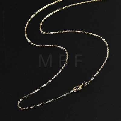 1mm Rack Plating Brass Cable Chain Necklaces for Women Men MAK-L044-23G-1