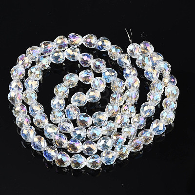Transparent Glass Beads Strands X-EGLA-T008-14A-02-1