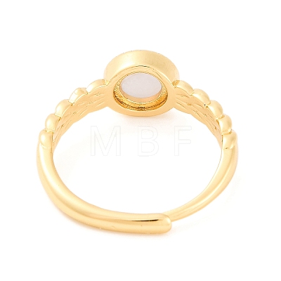Round Natural Blue Lace Agate Adjustable Rings LS-RJEW-Q817-03G-03-1
