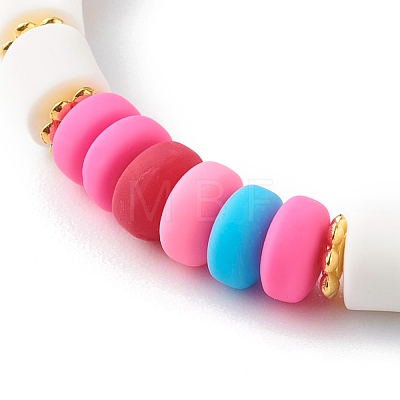 Handmade Polymer Clay Beads Stretch Bracelets Sets BJEW-JB06427-1