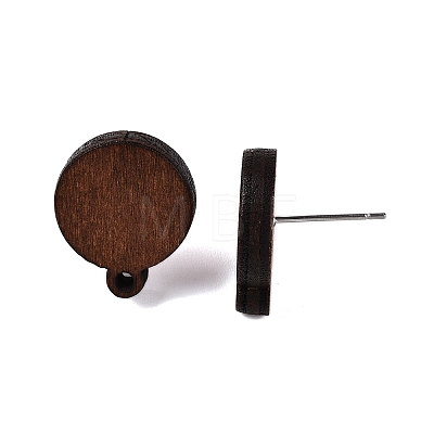 Poplar Wood Stud Earrings WOOD-N016-13A-1