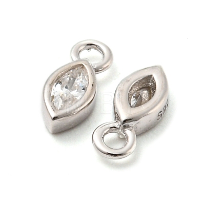 Real Platinum Plated Rhodium Plated 925 Sterling Silver Charms STER-K176-03B-P-1