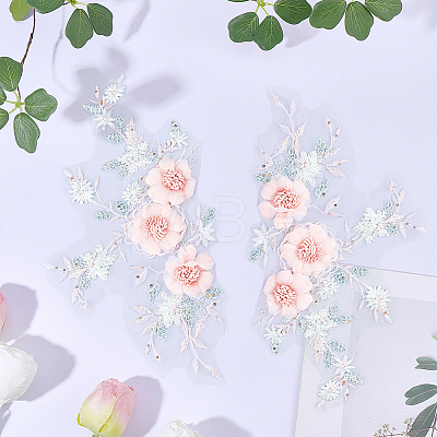 2Pcs Polyester Computerized Embroidered Appliques DIY-CY0003-42-1