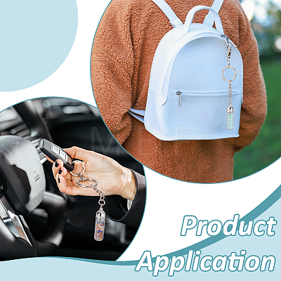 12Pcs Glass Bottle Keychain KEYC-UN00022-1