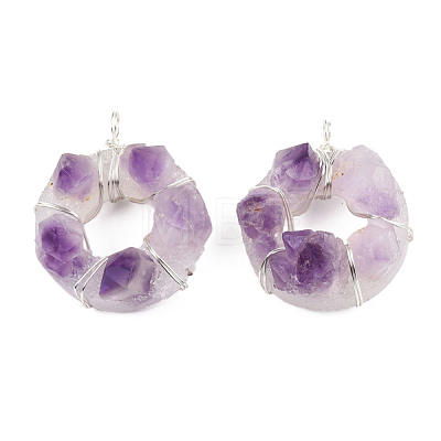 Natural Amethyst Pendants G-T040-01P-1