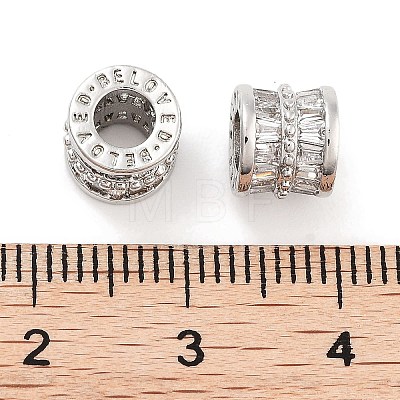 Brass Micro Pave Clear Cubic Zirconia Beads KK-P271-43P-B-1