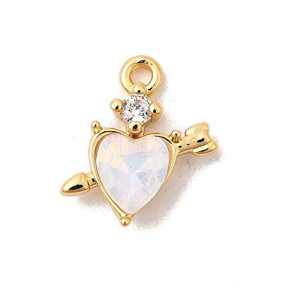 Brass Glass Pendants KK-P340-55G-1