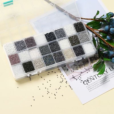600G 24 Colors Glass Seed Beads SEED-JP0008-01-2mm-1