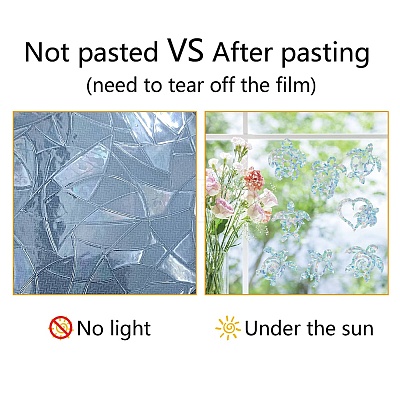 Waterproof PVC Colored Laser Stained Window Film Static Stickers DIY-WH0314-108-1