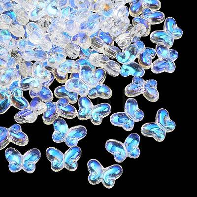 AB Color Plated Transparent Glass Beads GLAA-Z020-01-1