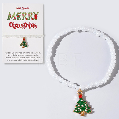 Christmas 304 Stainless Steel Enamel Charm Bracelets LB4238-6-1