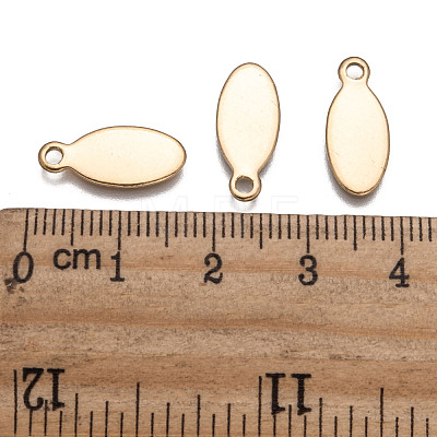 Oval Ion Plating(IP) 304 Stainless Steel Stamping Blank Tag Charms STAS-L159-07G-1