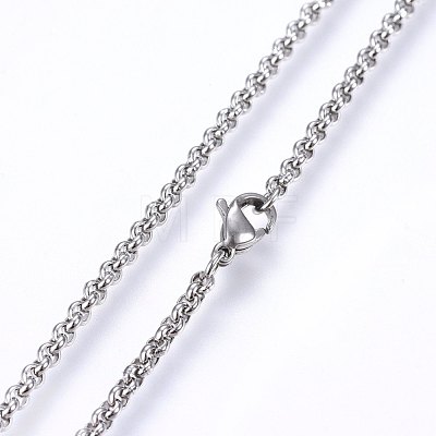 304 Stainless Steel Cable Chain Necklaces NJEW-P226-02P-01-1