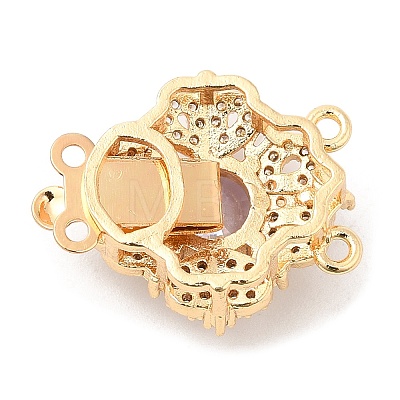 Brass Micro Pave Clear Cubic Zirconia Box Clasps LS-KK-E052-01B-G03-1