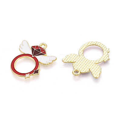 Valentine's Day Alloy Enamel Pendants ENAM-T023-18A-1