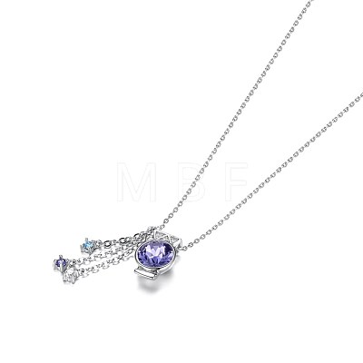Austrian Crystal Pendant Necklaces NJEW-BB34127-K-1
