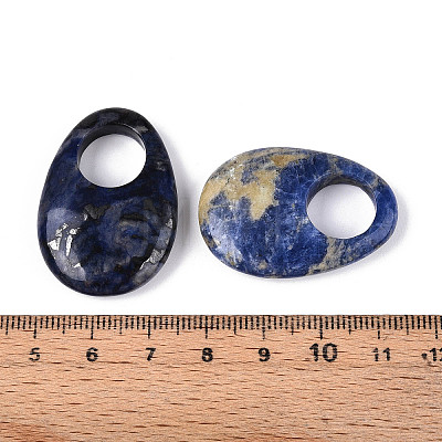 Natural Sodalite Large Hole Pendants G-N348-06B-10-1