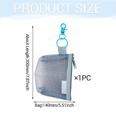 Nylon Mesh Zipper Wallets HJEW-TAC0186-1