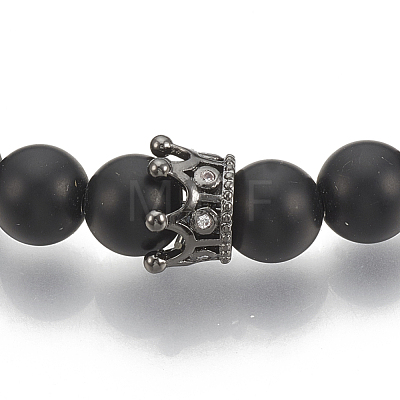 Synthetic Lava Rock Stretch Bracelets ZIRC-T006-24B-02-1