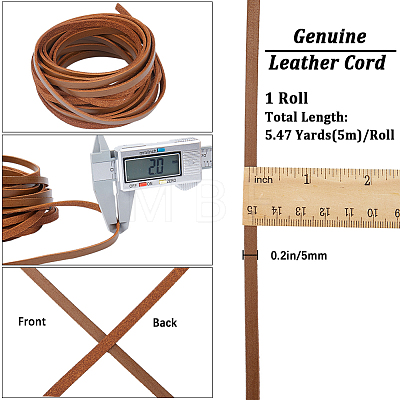 Gorgecraft Flat Cowhide Leather Jewelry Cord LC-GF0001-10A-02-1