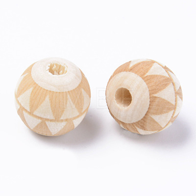 Unfinished Natural Wood European Beads WOOD-S057-006A-1