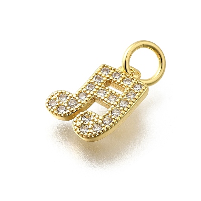 Brass Micro Pave Cubic Zirconia Charms KK-P295-50G-1