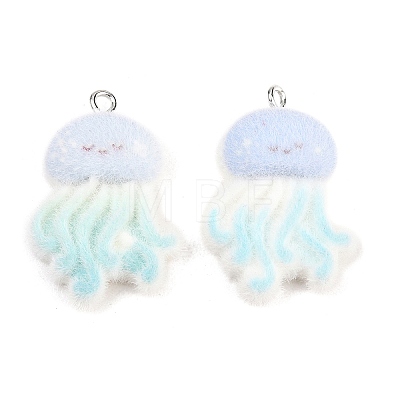 Flocking Opaque Resin Pendants RESI-P053-03D-P-1