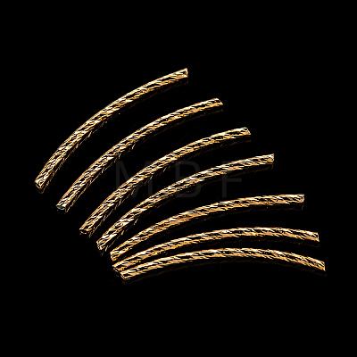 Brass Curved Tube Beads X-KK-T014-49G-1