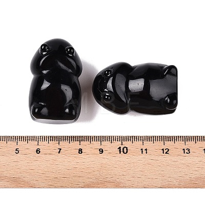 Natural Obsidian Monster Figurines DJEW-N003-01A-1