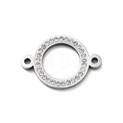 304 Stainless Steel Crystal Rhinestone Connector Charms STAS-Z091-06P-1