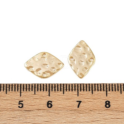 Brass Textured Geometric Connector Charms KK-B137-10G-02-1