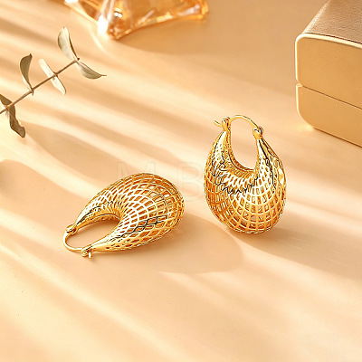 Hollow Brass Hoop Earrings for Women WG55E8D-01-1