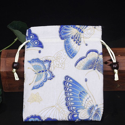 Chinese Style Rectangle Cloth Printed Drawstring Gift Bags PW-WG9C527-12-1