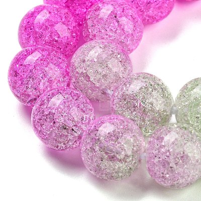 Spray Painted Crackle Glass Beads Strands DGLA-C002-10mm-08-1