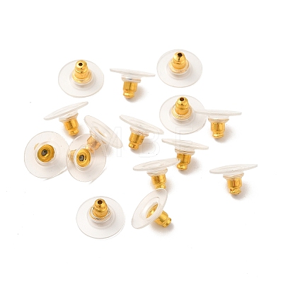 Brass Bullet Clutch Earring Backs KK-I057-G-1