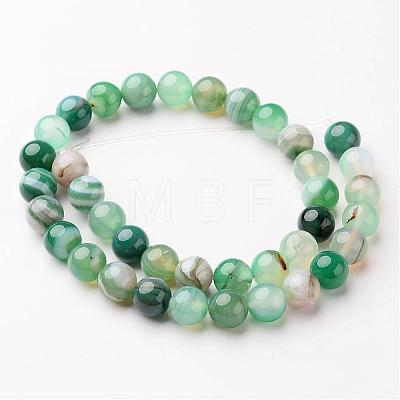 Natural Striped Agate/Banded Agate Beads Strands G-D845-01D-6mm-1