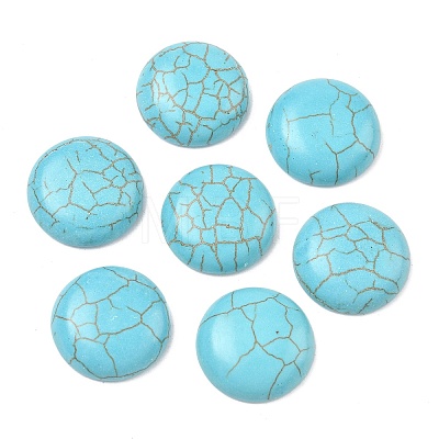 Craft Findings Dyed Synthetic Turquoise Gemstone Flat Back Dome Cabochons TURQ-S266-20mm-01-1