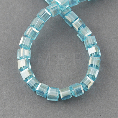 Electroplate Glass Beads Strands X-EGLA-R030-6x6mm-27-1