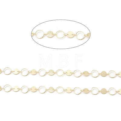 Brass Ring & Flat Round Link Chains CHC-M025-46G-1