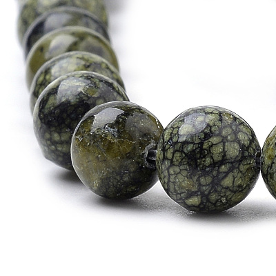 Natural Serpentine/Green Lace Stone Beads Strands G-S259-15-8mm-1
