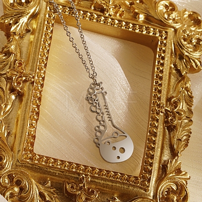 Fashionable stainless steel musical instrument pendant necklace for daily wear. FI3248-2-1