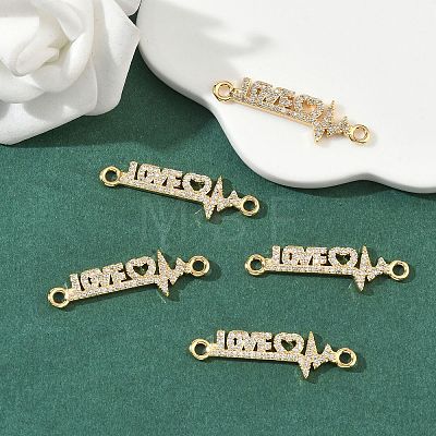 SHEGRACE Brass Micro Pave Clear Cubic Zirconia Connector Charms XGRQ3D931-494G-1