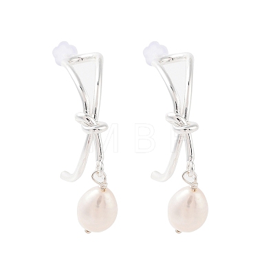 Natural Pearl Ear Studs EJEW-P256-30P-1